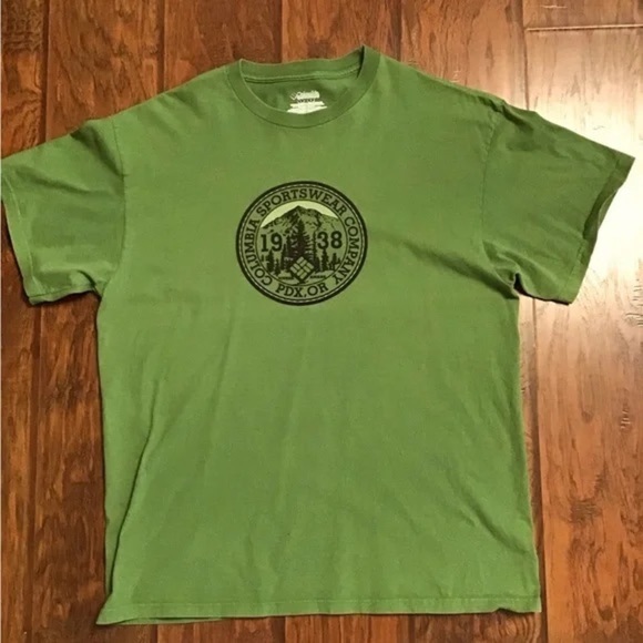 NWOT Columbia Green Short Sleeve Tee with Nature Graphic Size XXL - Picture 1 of 4